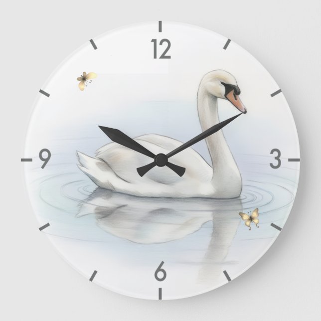 Reloj Redondo Grande Cisne bonito (Anverso)