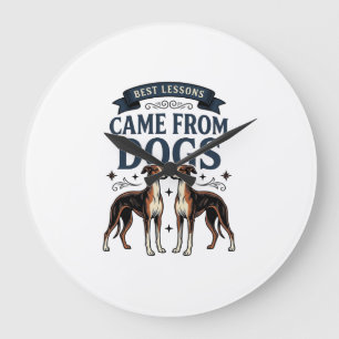 Reloj Redondo Grande Cita de amante de perros grabado vintage tipografí