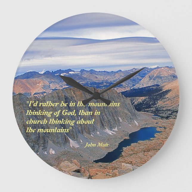 Reloj Redondo Grande Cita de John Muir (Anverso)
