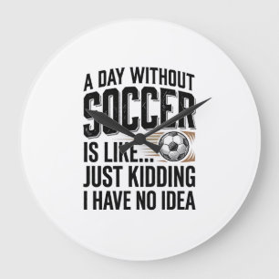 Reloj Redondo Grande Cita divertida de día de fútbol Diseño de camiseta