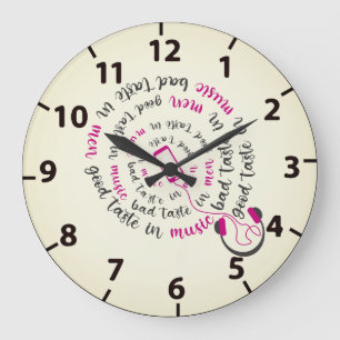 Reloj Redondo Grande Cita femenina Buen gusto para la música mal gusto