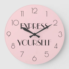 Reloj Redondo Grande Cita moderna de color rosa brillante, EXPRESÁNDOSE