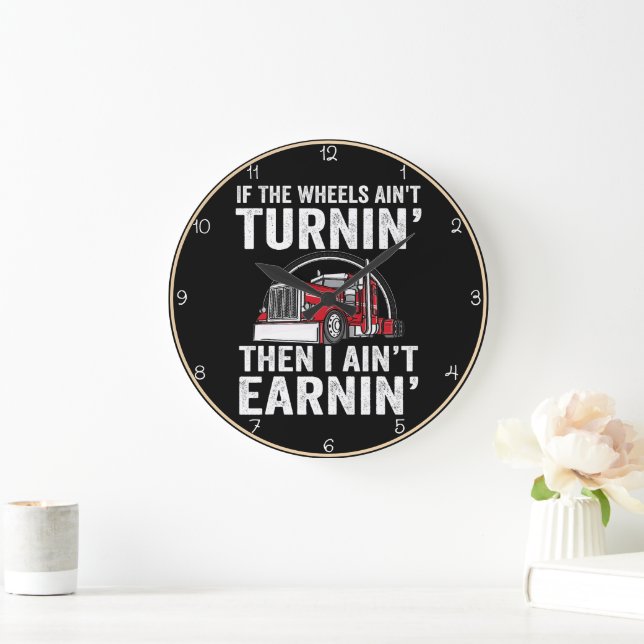Reloj Redondo Grande Cita motivacional con tema de Camión humorístico (Hogar)