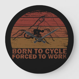 Reloj Redondo Grande Cita motivacional de ciclismo de montaña - Ciclism