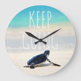 Reloj Redondo Grande Cita Motivacional Sigue Adelante Turtle Beach