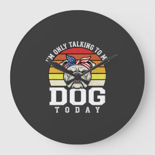 Reloj Redondo Grande Cita Retrodivertida Amante de Bulldogs