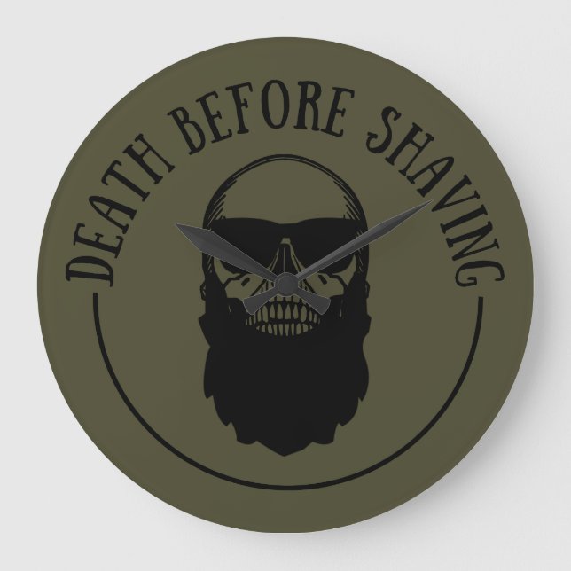 Reloj Redondo Grande Citas con barba divertidas barbas diciendo regalos (Anverso)