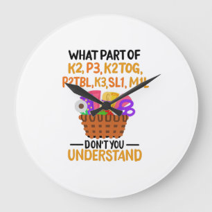 Reloj Redondo Grande Citas Divertidas de Tejer