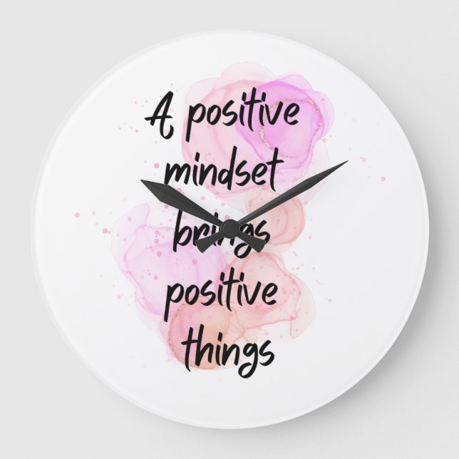 Reloj Redondo Grande Citas inspiradoras positivas, Get Motivated (Anverso)