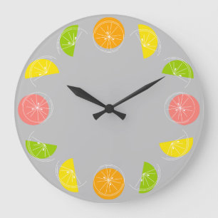 Reloj Redondo Grande Citrus White clock round grey