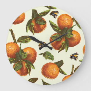 Reloj Redondo Grande Citrus y Bumblebee: sin foco vintage