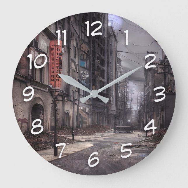 Reloj Redondo Grande Ciudad abandonada | Distopía postapocalíptica (Anverso)
