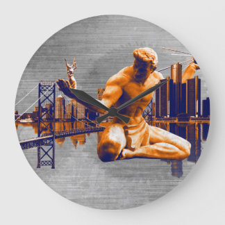 Reloj Redondo Grande Ciudad de Detroit