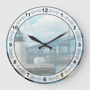 Reloj Redondo Grande Ciudad - Newport RI - El faro de Newport