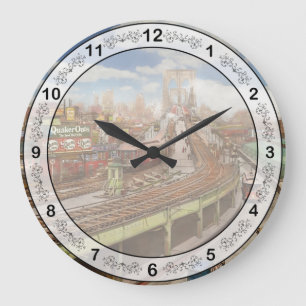 Reloj Redondo Grande Ciudad - Nueva York - El puente de Brooklyn de 190