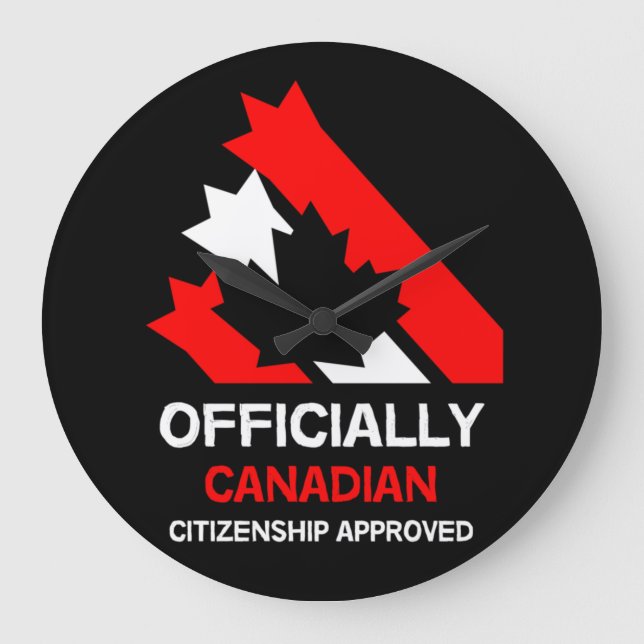 Reloj Redondo Grande Ciudadanía de Canadá | Regalo | Mug de celebración (Anverso)
