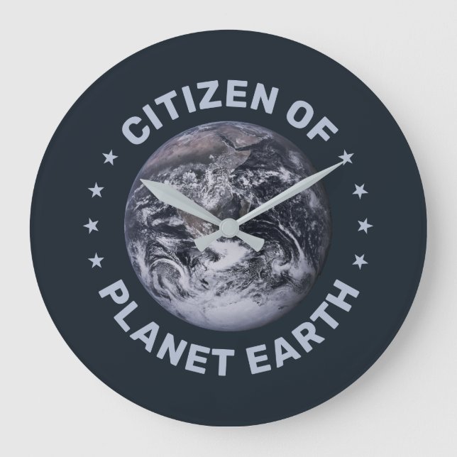 Reloj Redondo Grande Ciudadano del planeta Tierra Clock (Anverso)