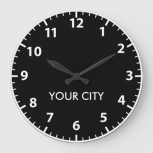 Reloj Redondo Grande Ciudades del mundo (números ligeros)