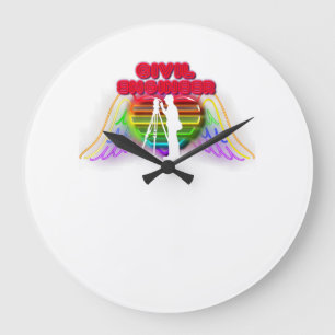 Reloj Redondo Grande Civil Engineer Colourful Funny Presents For Civil