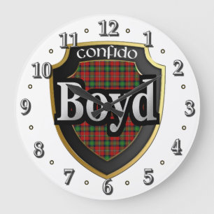Reloj Redondo Grande Clan Boyd Tartan Scottish Dream Clock