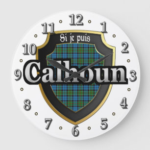 Reloj Redondo Grande Clan Calhoun Tartan Scottish Dream Clock