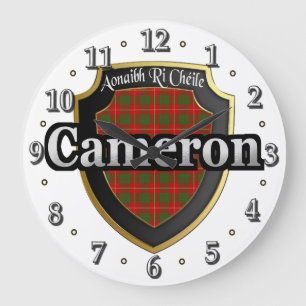 Reloj Redondo Grande Clan Cameron Tartan Scottish Dream Clock
