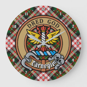 Reloj Redondo Grande Clan Carnegie Escudo por Vestir Tartán