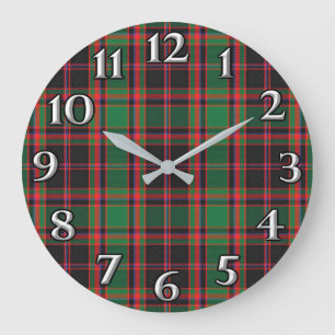 Reloj Redondo Grande Clan Cazador de Caza Tartán
