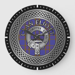 Reloj Redondo Grande Clan Eliott Crest & Tartan Knot
