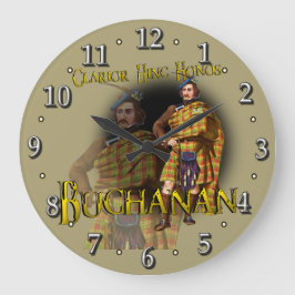 Reloj Redondo Grande Clan escocés Buchanan Tartán
