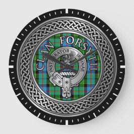 Reloj Redondo Grande Clan Forsyth Crest & Tartan Knot