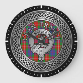 Reloj Redondo Grande Clan Fraser Escudo y Tartan Knot reloj grande