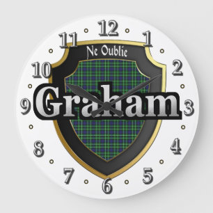 Reloj Redondo Grande Clan Graham Tartan Scottish Dream Clock