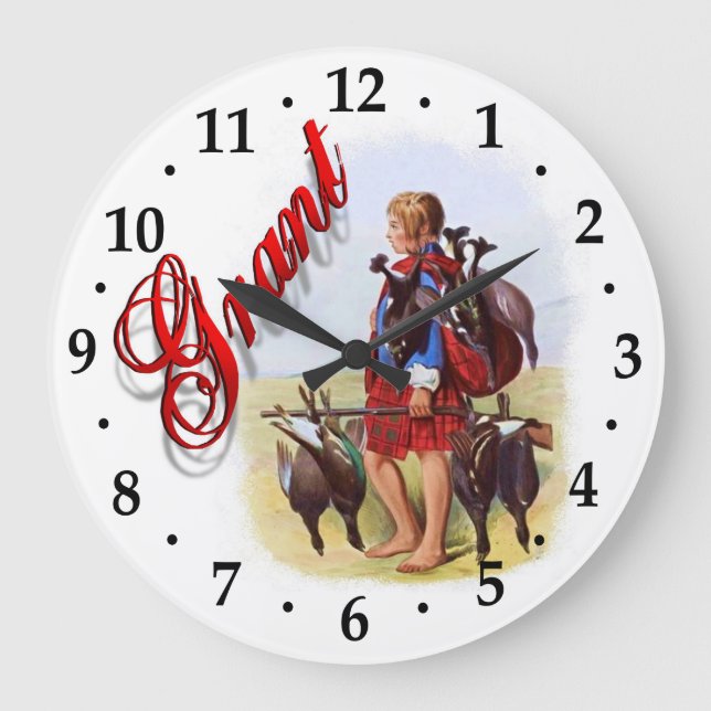 Reloj Redondo Grande Clan Grant Scottish Dream Clock (Anverso)