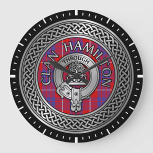 Reloj Redondo Grande Clan Hamilton Escudo & Tartan Knot reloj grande