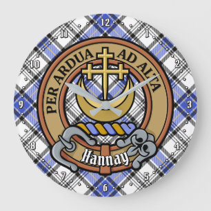 Reloj Redondo Grande Clan Hannay Escudo sobre Tartán