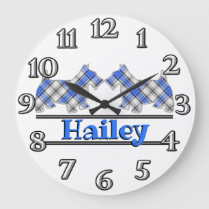 Reloj Redondo Grande Clan Hannay Tartan Scottie Dogs