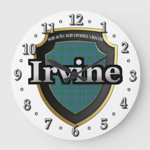Reloj Redondo Grande Clan Irvine Tartan Scottish Dream Clock