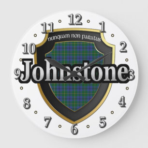 Reloj Redondo Grande Clan Johnstone Tartan Scottish Dream Clock