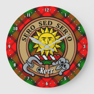 Reloj Redondo Grande Clan Kerr Escudo por Tartán