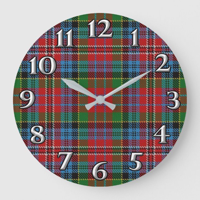 Reloj Redondo Grande Clan Kidd Tartan (Anverso)