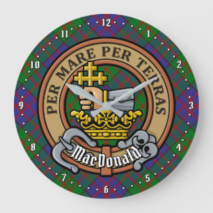 Reloj Redondo Grande Clan MacDonald Escudo por Tartán
