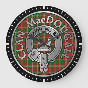 Reloj Redondo Grande Clan MacDougall Escudo y Tartán