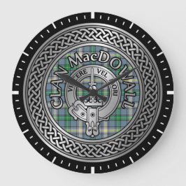 Reloj Redondo Grande Clan MacDowall Escudo & Tartan Knot