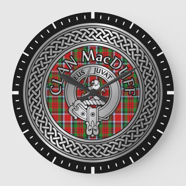 Reloj Redondo Grande Clan MacDuff Crest & Tartan Knot (Anverso)