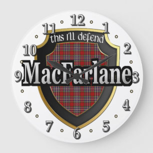 Reloj Redondo Grande Clan MacFarlane Tartan Scottish Dream Clock