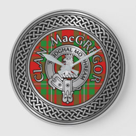 Reloj Redondo Grande Clan MacGregor Escudo & Tartan Knot