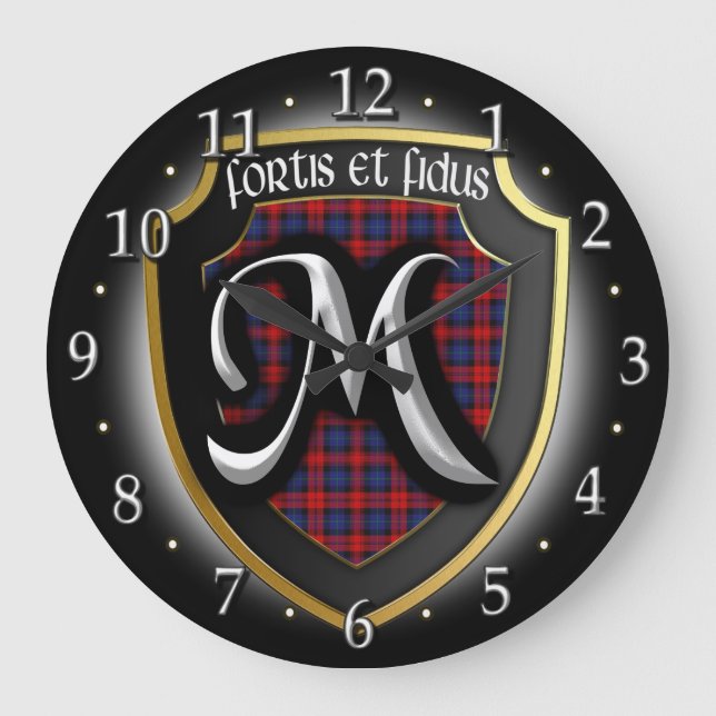 Reloj Redondo Grande Clan MacLachlan Tartan Clock (Anverso)
