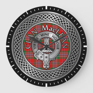 Reloj Redondo Grande Clan MacLean Escudo & Tartan Knot reloj grande