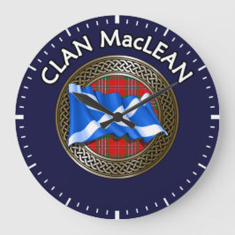 Reloj Redondo Grande Clan MacLean Tartan Knot & Flag